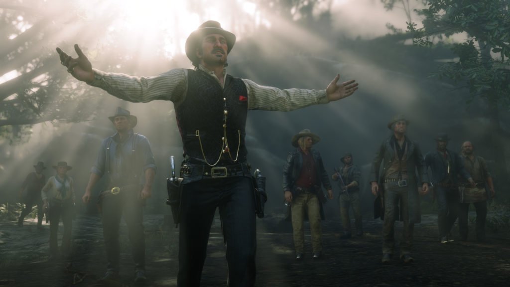 Imagen grupal de la banda de Van Der Linde, protagonistas de Red Dead Redemption 2.